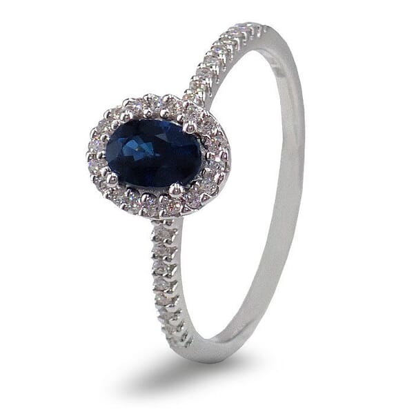 Diamantring i hvitt gull 14 kt med 0,14 ct W-Si & rosa rhodolitt - bur573224rh